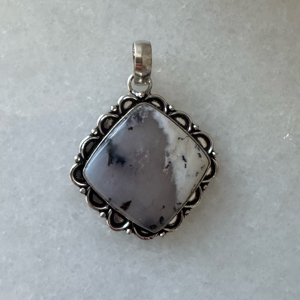 NWOT Sundance Tundra Terrain Pendant, Dendrite Opal, Sterling Silver - Picture 1 of 4